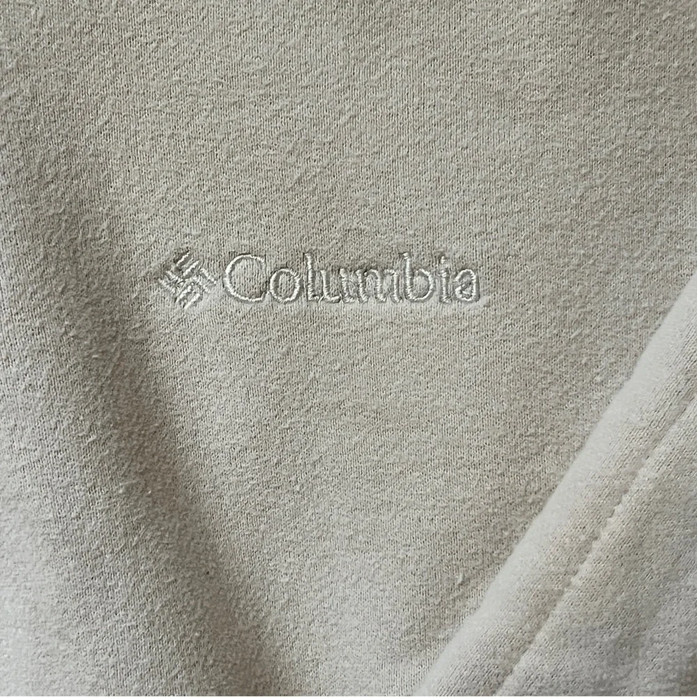 Columbia Mens 1/4 zip pull over fleece inside beige cotton blend size M - Picture 5 of 7